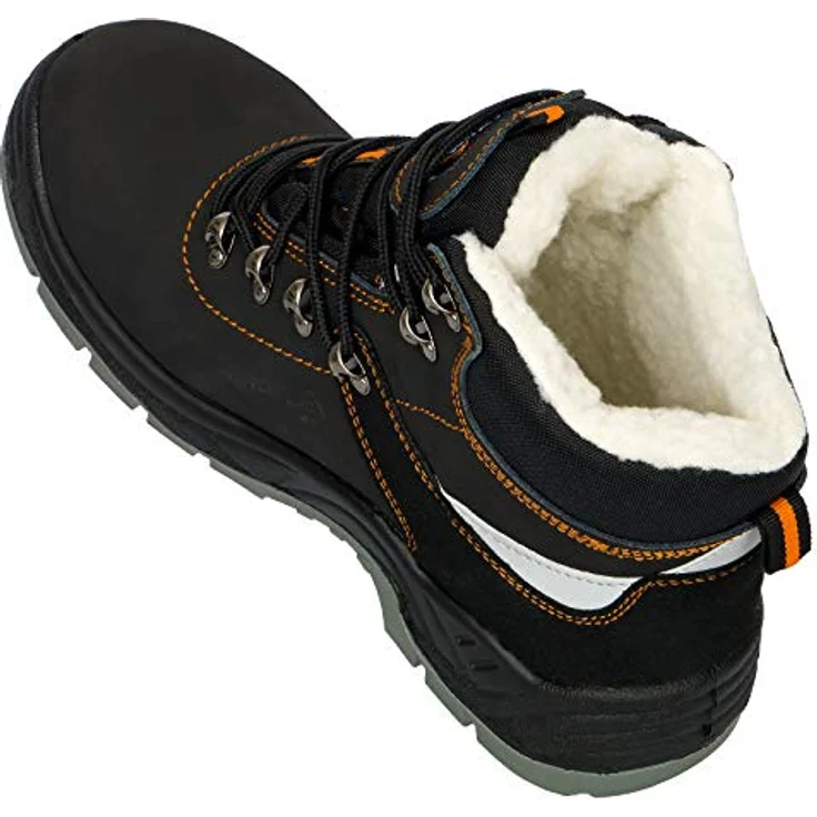 Profus YUKON-W-S3 Winter Arbeitsstiefel Arbeitsschuhe Gefüttert mit Kunstwolle, Naturleder, Stahlkappe, antirutsch - Schwarz – Bild 5