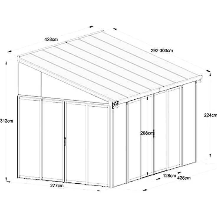 HOME DELUXE - Wintergarten Amaris - Anthrazit- B/T/H: 312/224 x 428 x 300 cm - inkl. Hohlkammerplatten, Polycarbonatplatten, Montagematererial I Hausanbau Terrassenüberdachung Glasanbau – Bild 5