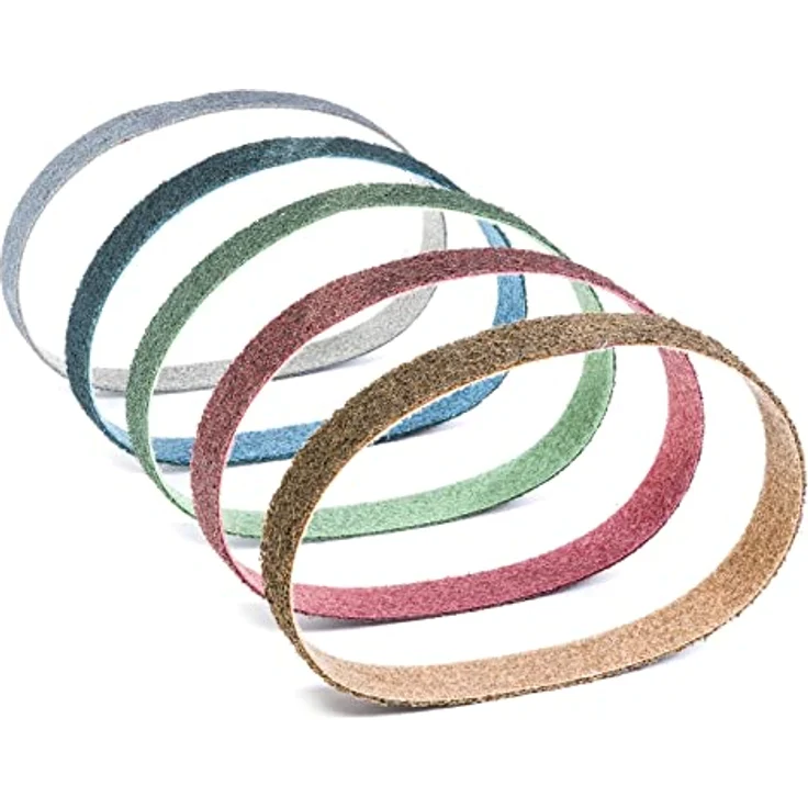 Score Abrasives Pro Line Vlies-Schleifband, 5-teiliges Premium-Set, gemischte Körnungen (P80-P600), 40 x 760 mm, für Metall, Holz, Kunststoff und Edelstahl – Bild 1