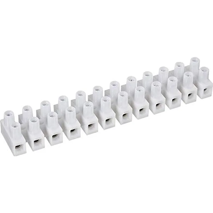 TRU Components Lüsterklemme flexibel, 0.5-1.5mm², 12-polig, Weiß, 10 Stück mit Drahtschutz