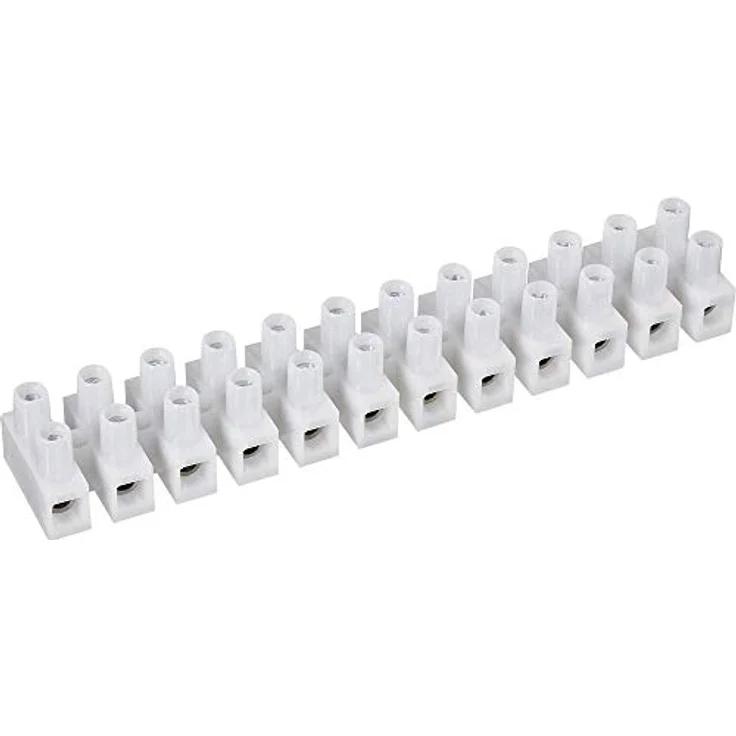 TRU Components Lüsterklemme flexibel, 0.5-1.5mm², 12-polig, Weiß, 10 Stück mit Drahtschutz – Bild 1