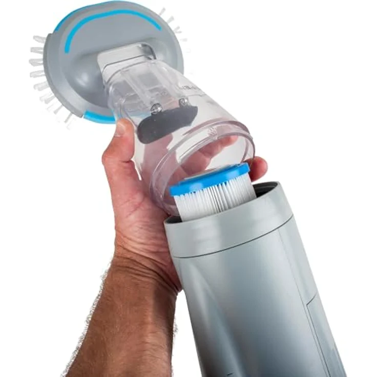 GRE Akku Poolsauger CSPAN, VAC Plus - Bodensauger mit Filterkartusche, grau/blau – Bild 8