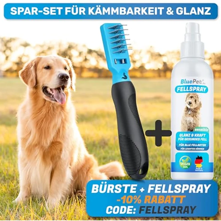 BluePet® Profi Entfilzungskamm für Hunde und Katzen | Entfilzungshaken | Entfilzungsmesser | Entfilzungsharke Katze | Knoten Entferner Katze | Entfilzungskamm Hund | Entfernt Verfilzungen und Knoten – Bild 5