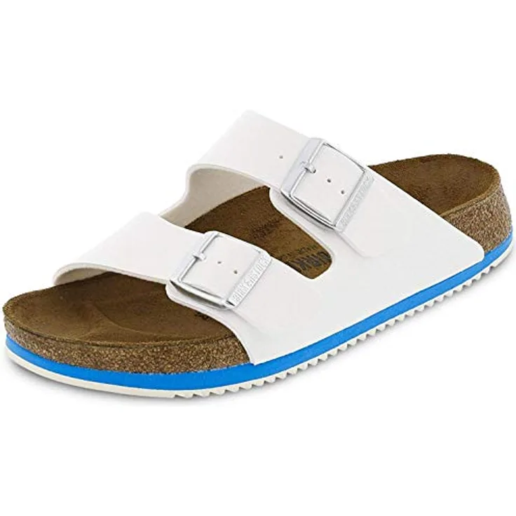 BIRKENSTOCK Sandale Arizona Super Grip, Birko-Flor, weiß, normal, Größe 36 230124-36 (Pantolette Schuh Halbschuh Latsche Zweischnaller Berufsschuh Schuhe Birki Arizona Slipper Pantoffel Schluffen)