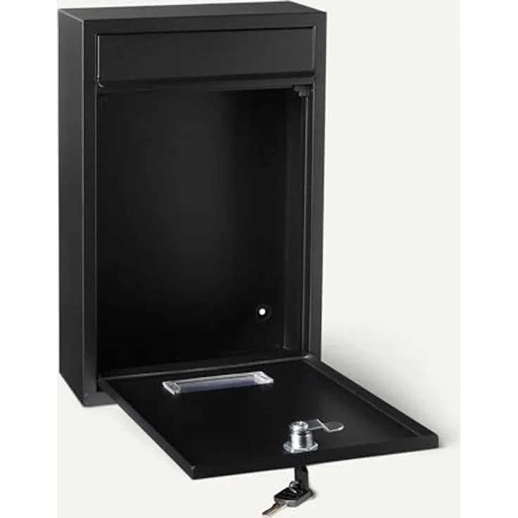 Amazon Basics abschließbarer Briefkasten aus verzinktem Stahl, rostbeständig, 32.5cm H x 21.5cm W x 9.0cm D, Schwarz – Bild 4