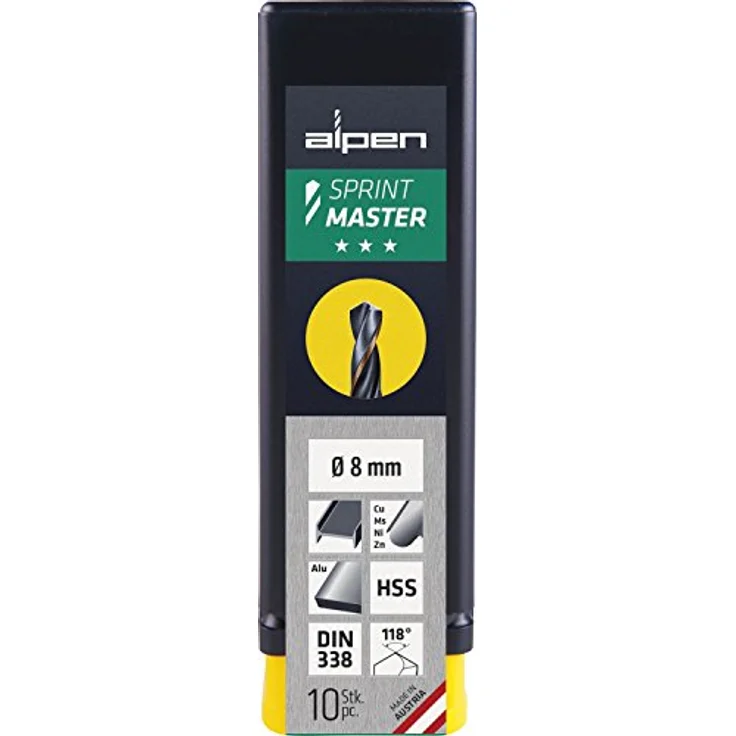 ALPEN Spiralbohrer Sprint Master DIN338RN, HSS Zylinderschaft Bohrer, Ø 9.3 mm, Gesamtlänge 125 mm – Bild 2
