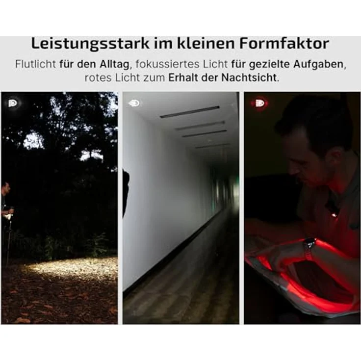 OLIGHT Oclip Pro Mini LED Taschenlampe, 500 Lumen, USB-C wiederaufladbar, Flutlicht, fokussiertes Licht, Rotlicht, wasserdicht IPX6, kompakte Clip Lampe für Camping und Notfälle – Bild 2