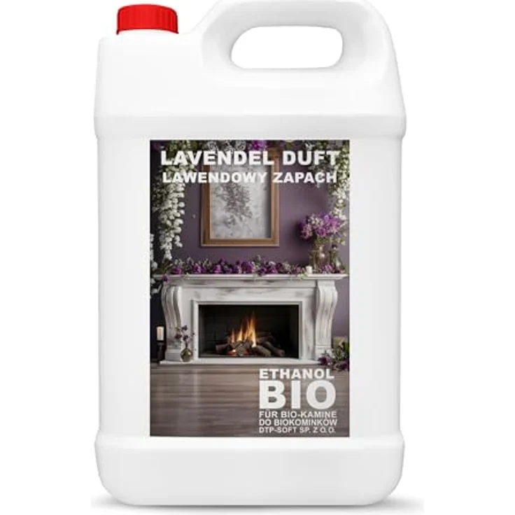 DTP-SOFT 4x5 Liter Bioethanol Premium 100% fürAlkohol für Kamin (LAVENDELDUFT, 20L) - Nachhaltige Produktion, Effiziente Verbrennung, Geprüfte Sicherheit, Frei von schädlichen Emissionen – Bild 2