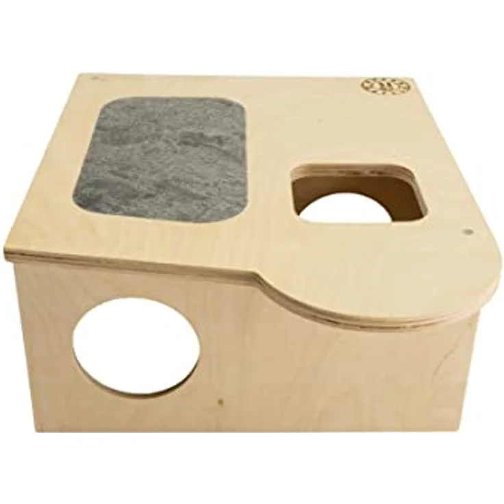 Getzoo Wohnhaus Nido mit Schieferdach 25x25 cm | Geeignet für Zwerghamster & Goldhamster | Geräumig & Komfortabel | Natürliche Krallenpflege | Einfache Nestkontrolle | Artgerechtes Vierkammer-Design – Bild 4