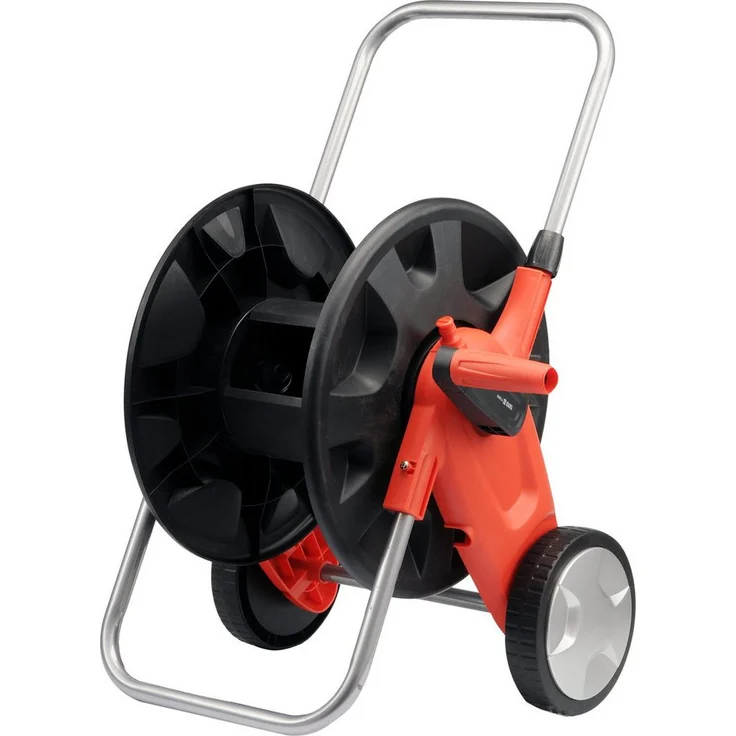 TRIZERATOP Schlauchwagen 1/2" mit Aufroller für 50 m Gartenschlauch, korrosionsbeständige Aluminiumrohre, mit robusten Rollen