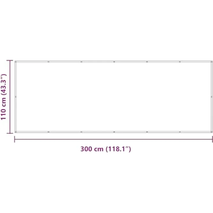vidaXL Balkonsichtschutz Rot 110 x 300 cm, UV-beständiger und wasserfester Oxford-Stoff, moderner gestreifter Schirm für Außenbereiche – Bild 3