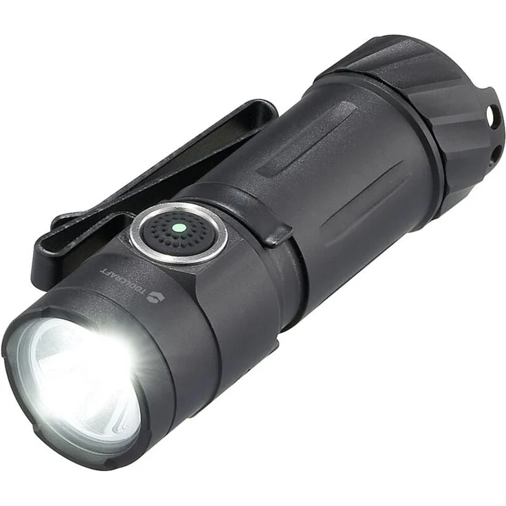 Toolcraft TO-9664728 Mini-Taschenlampe, 1200 lm, verstellbar, wasserdicht, mit Gürtelclip und Notlicht-Funktion
