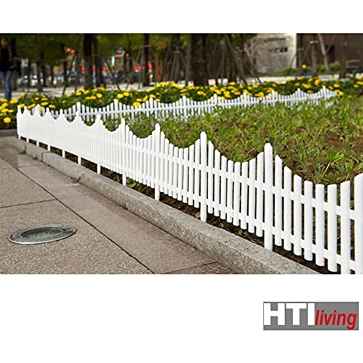 HTI-Living Beetbegrenzung Zierzaun Bogen unten 4-teilig Nessa, 4 Zaunelemente, Beeteinfassung Beetbegrenzung, witterungsbeständiger Kunststoff - Preisvergleich – Bild 2
