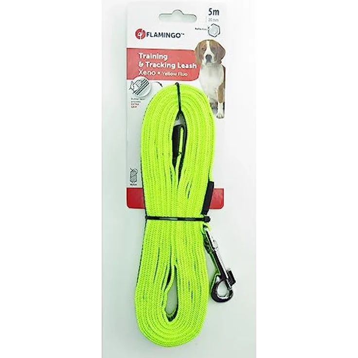 Flamingo Trainings- und Schleppleine Xeno Fluo Gelb, 5m, 20mm breit – Bild 3