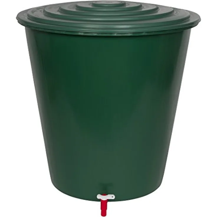 Kreher XL Wassertank 210 Liter aus Kunststoff in Grün, inkl. Wasserhahn und Sicherheitsverschluss