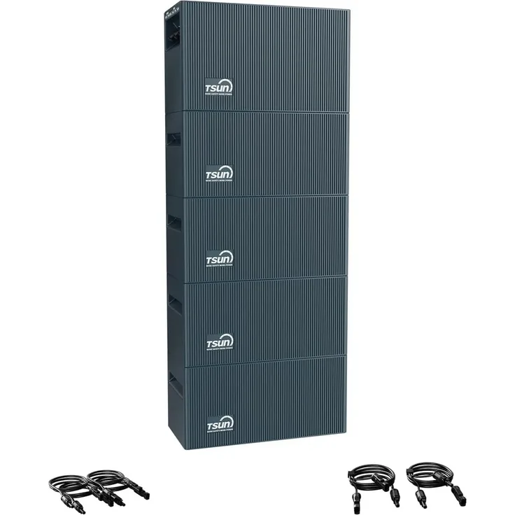 TSUN DCU2000Lite Solarspeicher mit 10 kWh, 4 Erweiterungsakkus, 2400 W Dual MPPT, IP65, WiFi/Bluetooth Steuerung
