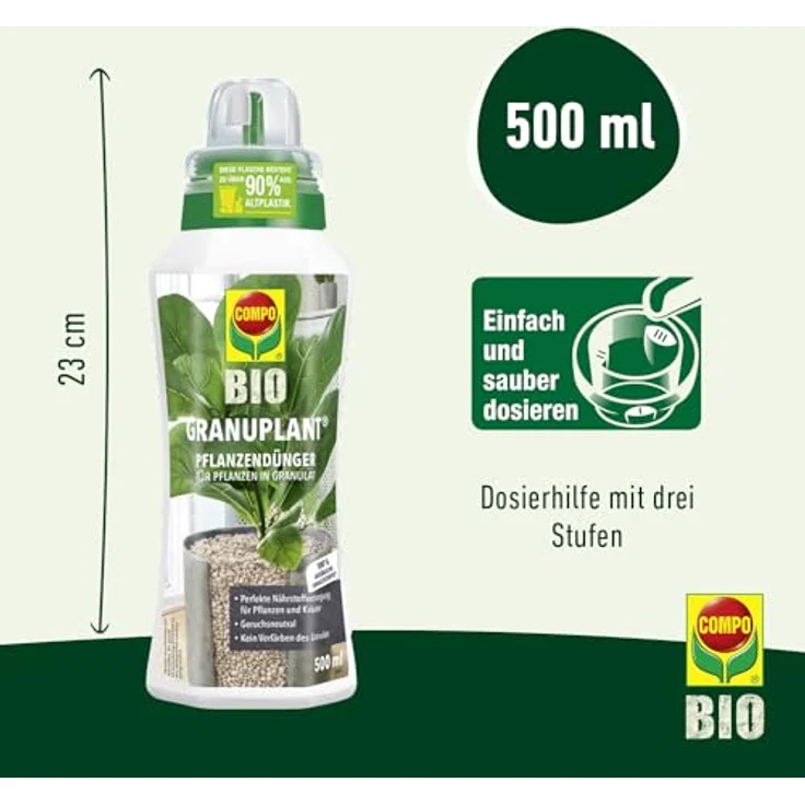 Compo Bio GRANUPLANT Pflanzendünger - Bio-Flüssigdünger für Pflanzen in Semi- und Hydrokultur - 500 ml – Bild 3