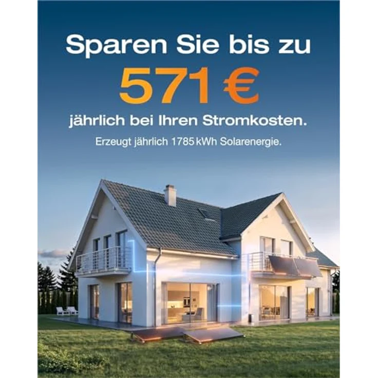 Solarway® Balkonkraftwerk 2000Wp / 800W mit 1,9kWh Speicher - Komplettset mit 500W Solarmodulen & EcoFlow Stream Ultra Speicher, für effiziente Energienutzung – Bild 7