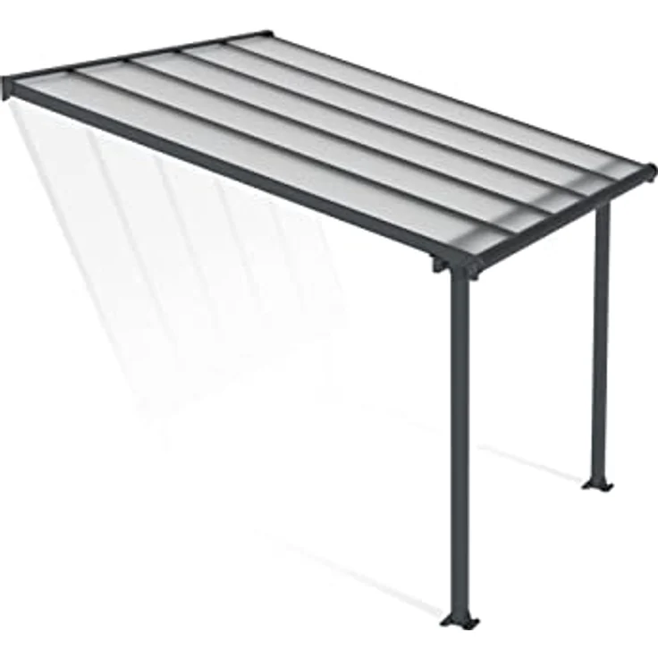 CANOPIA Terrassenüberdachung Alu Olympia 3X3.05 Polycarbonat Hohlkammerplatten Pergola 307 x 295 cm Grau - Klassisch & elegant, umfassender UV-Schutz, langlebig & wartungsfrei – Bild 1