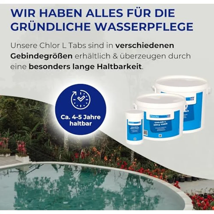 3 kg - PoolsBest® Chlor L 200g Tabletten 92% Aktivchlor langsamlöslich – Bild 9