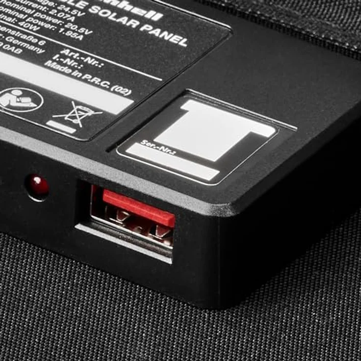 Einhell Solarpanel 40W, Mobiles Solarmodul mit 23% Wirkungsgrad, USB-A und USB-C Anschlüssen, faltbar und spritzwassergeschützt – Bild 3