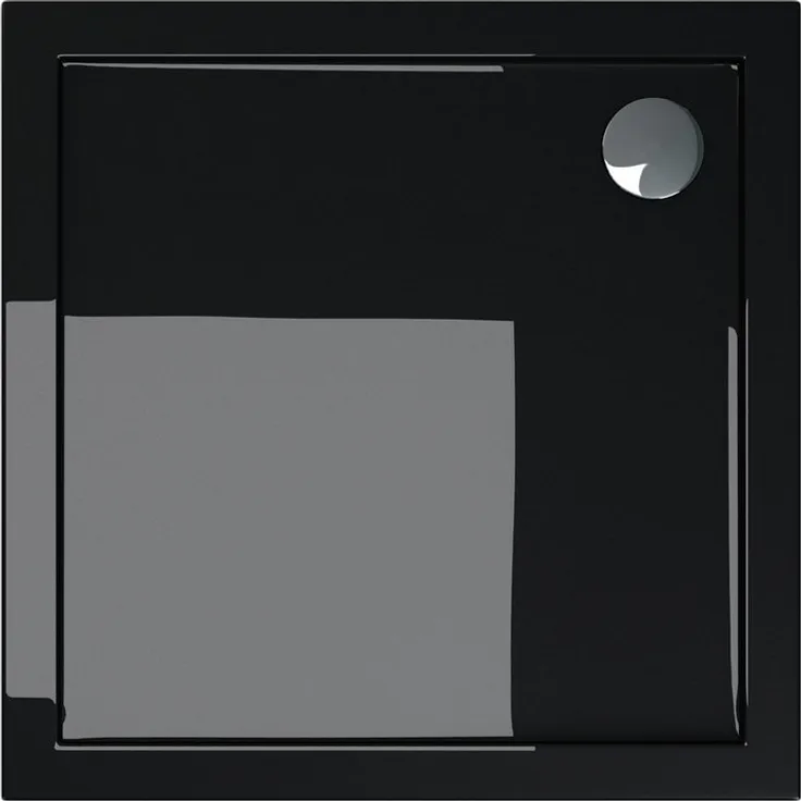 doporro Duschwanne Duschtasse flach aus Acryl DIN-Anschlüsse Faro1, Quadratusch, edles Design mit reibungslosem Abfluss, Weiß