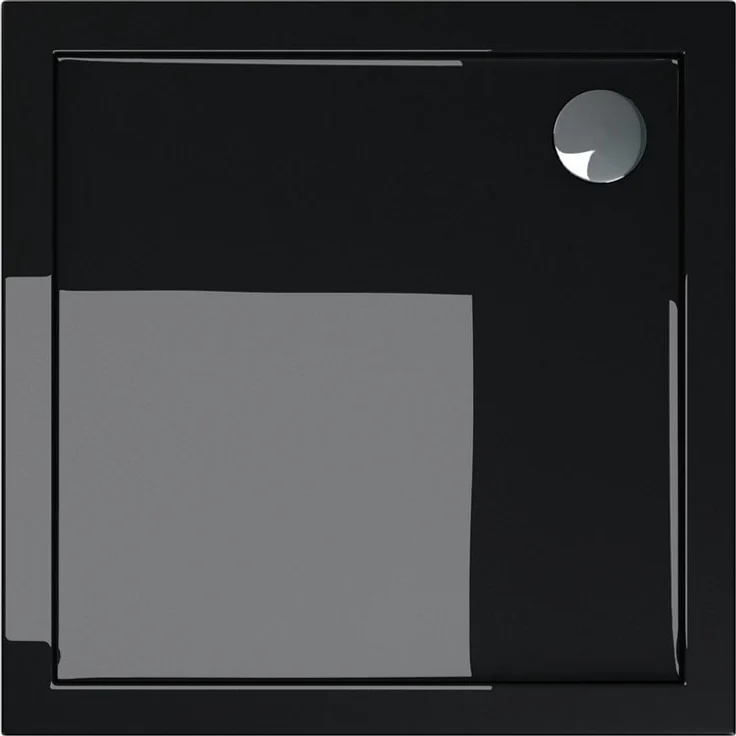 doporro Duschwanne Duschtasse flach aus Acryl DIN-Anschlüsse Faro1, Quadratusch, edles Design mit reibungslosem Abfluss, Weiß – Bild 1