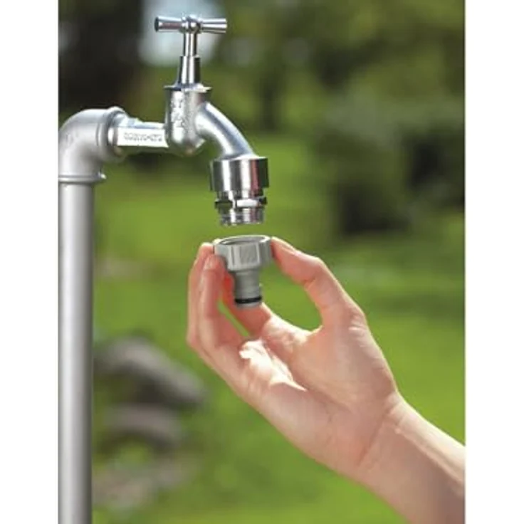 GARDENA Hahnverbinder 21 mm (G 1-2 Zoll): Anschluss für Wasserhähne mit Gewinde, wasserdichte Verbindung, einfache Handhabung, verpackt (18200-20) Bewässerungszubehör – Bild 4
