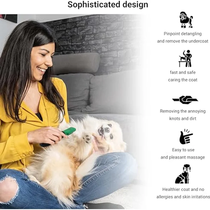 FinoPet Entfilzungsbürste, Entfilzungsmesser, Entfilzungskamm für Hunde und Katzen, Hundebürste/Katzenbürste auch als Filzbürste für Hund und Katze, Entfilzer für Knoten, Verfilzungen und Unterwolle – Bild 5
