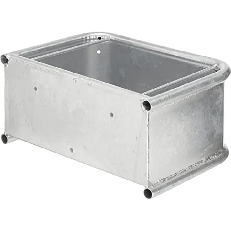 Kerbl Rechtecktrog (35 l), Futternapf aus feuerverzinktem Stahl, Silber – Bild 2