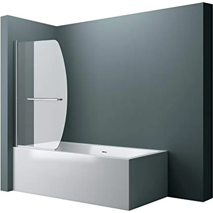 doporro 90x140 cm Design-Duschwand für Badewanne Badewannenaufsatz Duschabtrennung 6mm ESG-Sicherheitsglas inkl. NANO-Beschichtung Badewannenfaltwand