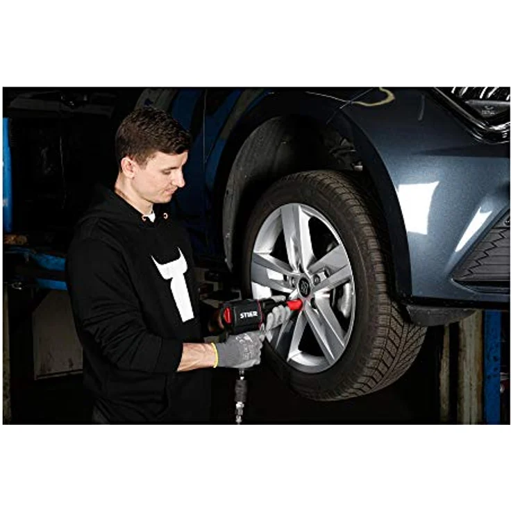 STIER Druckluft Schlagschrauber 23-TR, 3/4 Zoll, max. Lösemoment: 1.756 Nm, Hochleistungs Doppelhammer-Schlagwerk, 3 Geschwindigkeitsstufen, Rechts- und Linkslauf – Bild 5