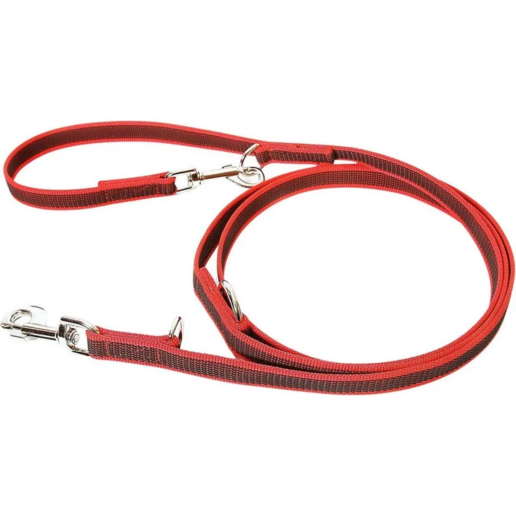 Julius-K9 Hundeleine Leine Super Grip, doppelt verstellbar, rot