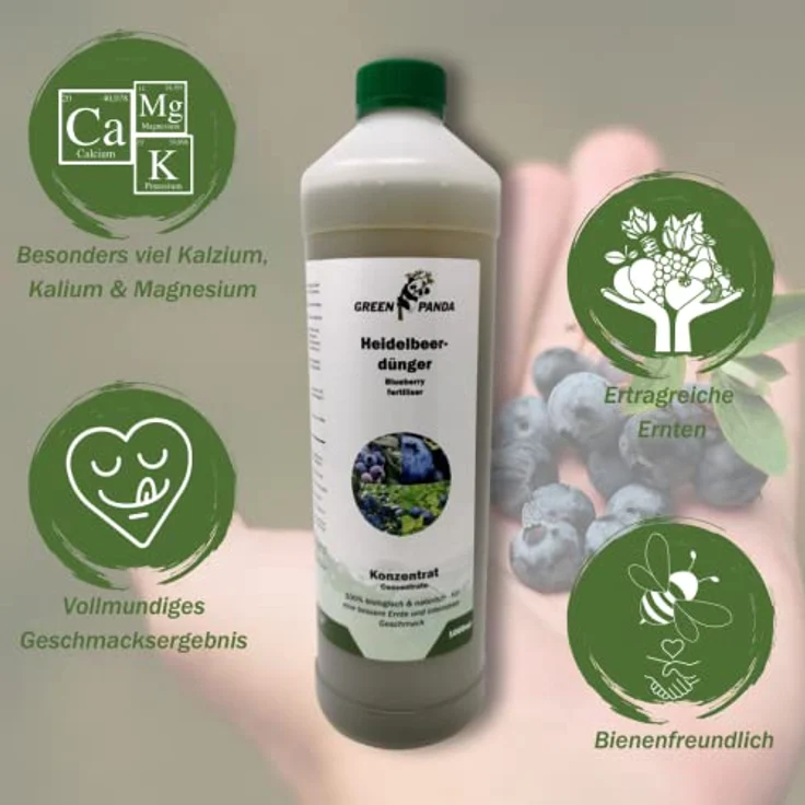 GreenPanda Heidelbeer Dünger, 1000 ml Konzentrat für verbesserte Ernte & intensiveren Geschmack, vegan, Made in Germany – Bild 5
