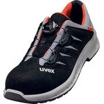 Uvex 2 Trend Halbschuh mit BOA Fit System, Sicherheitsschuhe S1 P SRC, Arbeitsschuhe für Herren, Schwarz/Grau/Orange, Größe 38