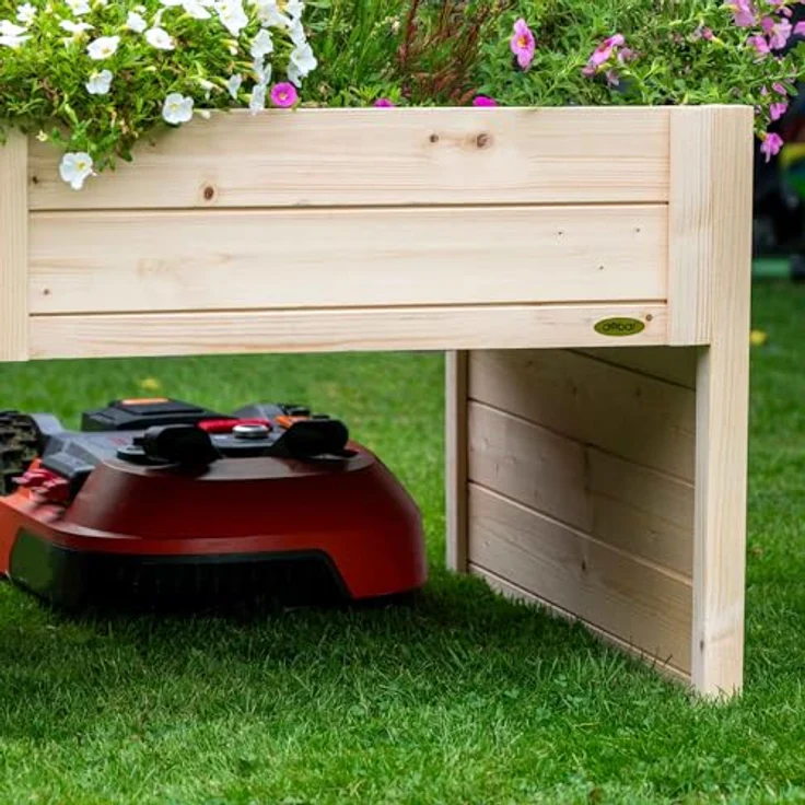 dobar Mähroboter-Garage, BxTxH: 79x73x56 cm, für Mähroboter, mit integriertem Pflanzkasten, natur – Bild 7