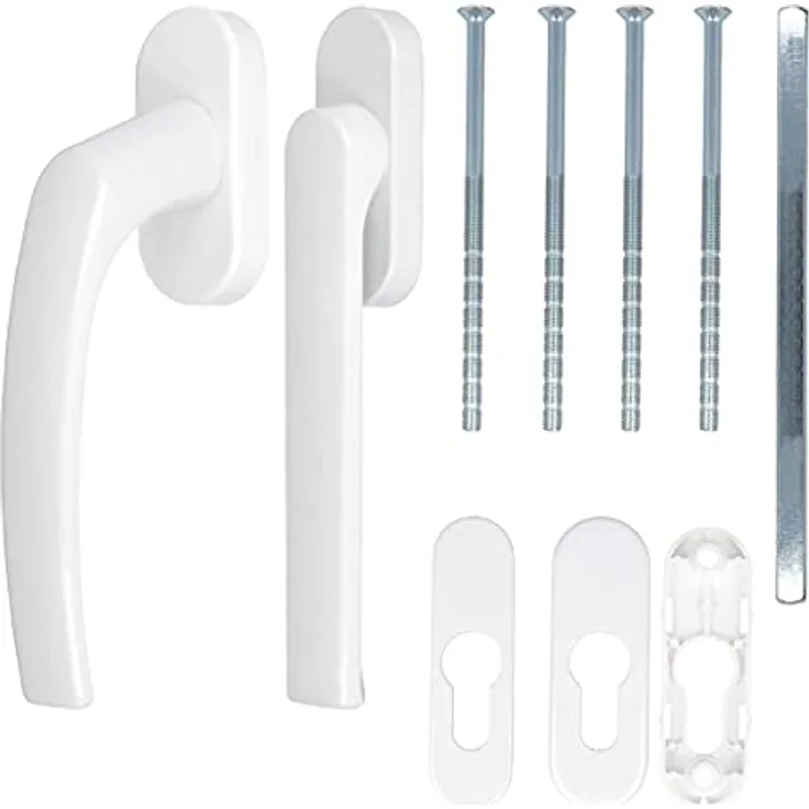 Alu Terrassentürgriff Balcony mit Flachgriff Weiß RAL 9016