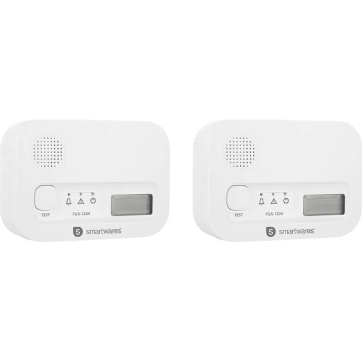 Smartwares FGA-13042 Gasmelder 2er Set batteriebetrieben detektiert Kohlenmonoxid – Bild 1