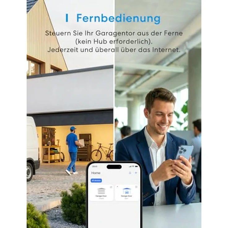 Meross Smart Garagentoröffner, universeller WLAN-Garagentoröffner mit Alexa, Google, SmartThings, Sprachsteuerung, Auto-Close, Benachrichtigungen und Timer – Bild 4