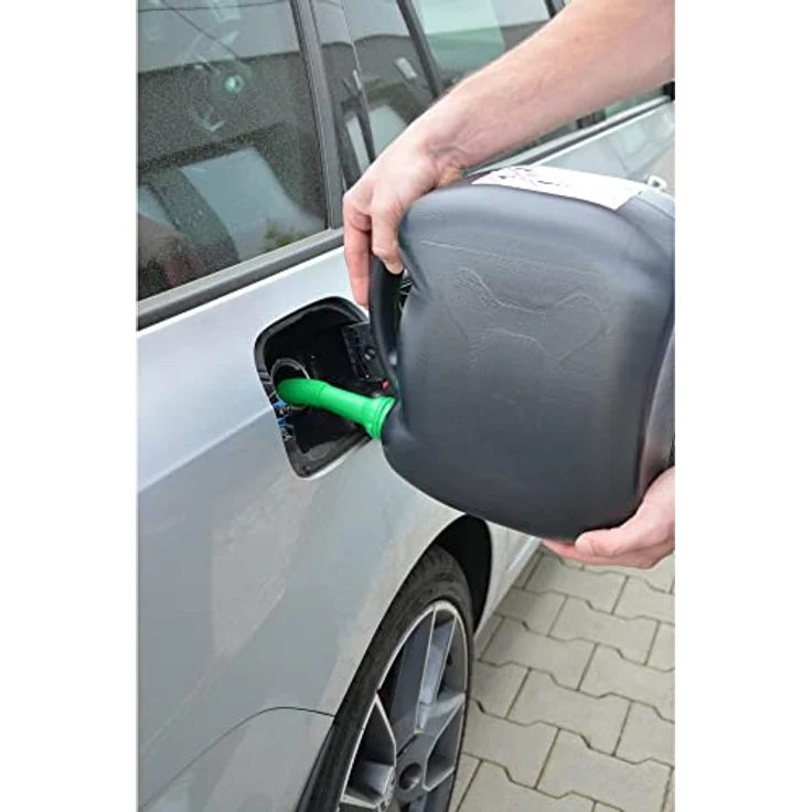 cartrend Benzinkanister, Kraftstoffkanister für Treibstoff aller Art, mit UN Zulassung, inklusive Ausgießer 20L Kunststoff schwarz, 11265 – Bild 4
