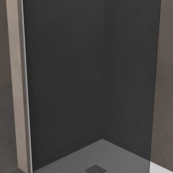 doporro Walk-in-Dusche Duschwand Bremen1VG, 8 mm ESG-Sicherheitsglas, NANO-Beschichtung, dunkelgrau – Bild 4