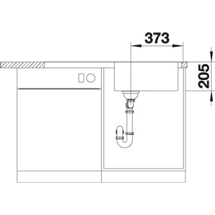 BLANCO x x Kitchen, Spüle 1 V im Beton-Style mit geräumigem Hauptbecken und Zusatzbecken – Bild 5
