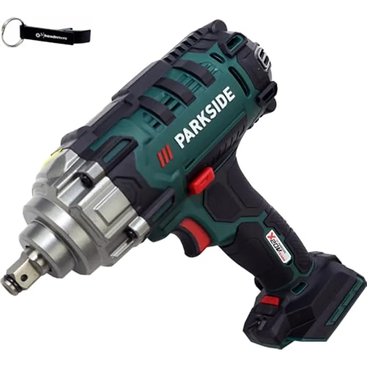 HEADNMORE® Bundle - PARKSIDE® 20V Akku Schlagschrauber PASSK 20-Li C4 + HEADNMORE Schlüsselanhänger, kraftvoller Schlagschrauber mit 400 Nm Drehmoment, inkl. 5 Drehmomentstufen und LED-Arbeitsleuchte, Aluminium-Druckguss/Kunststoff, blau