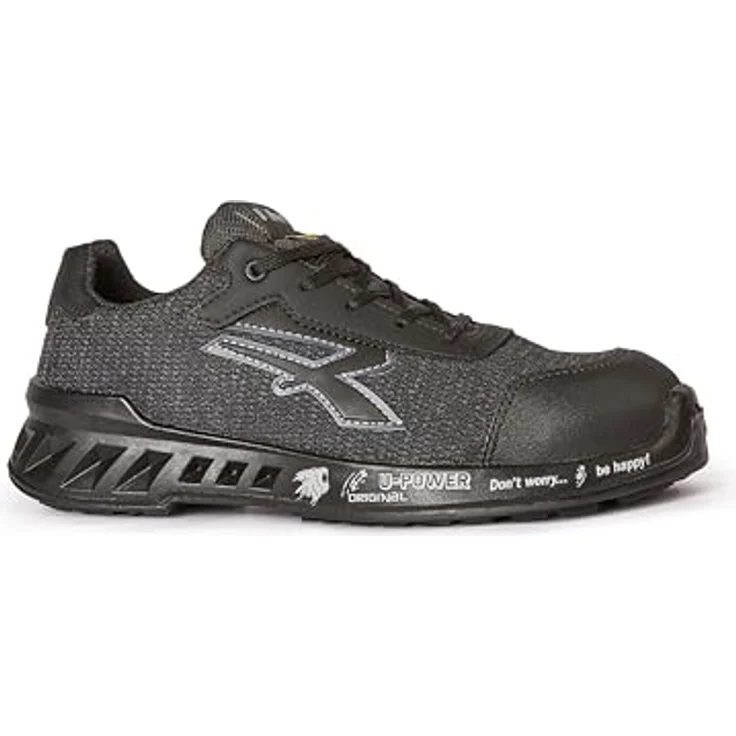 U-Power Sicherheitsschuh SCOTT S1P SRC ESD, Gr. 42, schwarz/grau, atmungsaktives Nylon, rutschfeste PU-Sohle, Airtoe® Aluminium-Zehenkappe – Bild 3