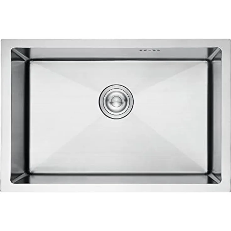 Ibergrif M87044 Küchenspüle 70 x 44 cm, Unterbauspüle mit Ablauffilter, Edelstahl