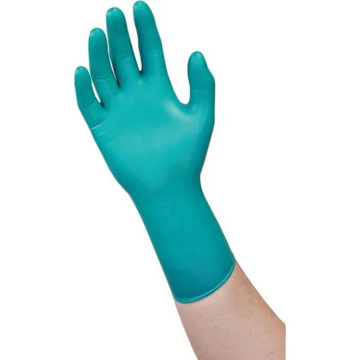 Ansell Microflex 93-260, Einweg-Handschuhe aus Neopren/Nitril, grün/blau, 50 St./Box, hoher Schutz vor Chemikalien, anatomische Passform, puderfrei