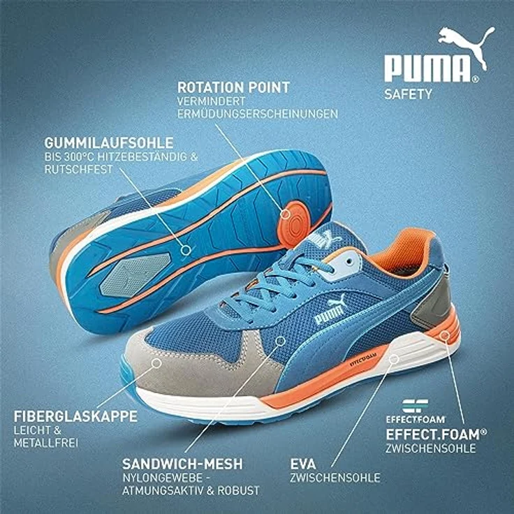 "PUMA Safety Sicherheitsschuh, Fiberglasskappe, ESD, blau" – Bild 3