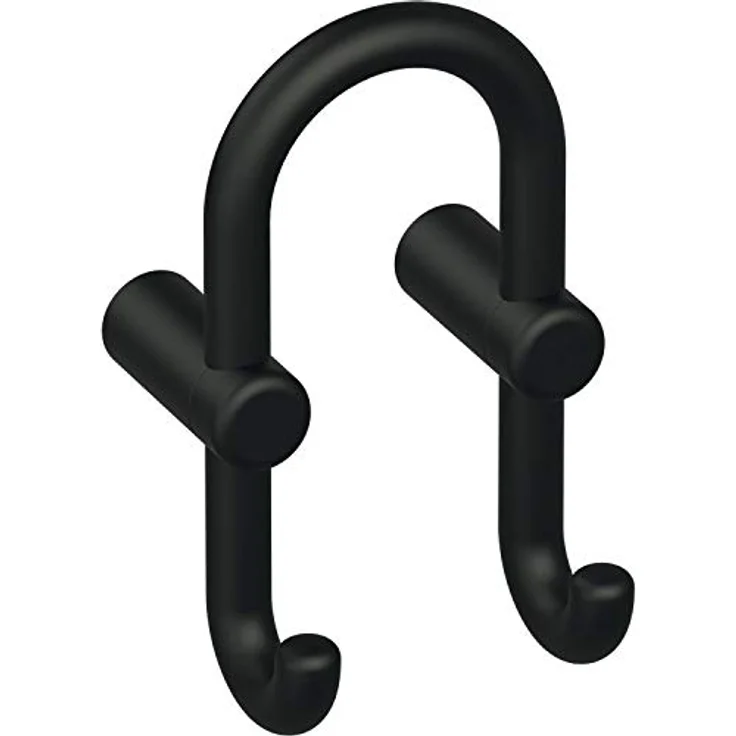 HEWI 801.90B040 Mantelhaken, Polyamid tiefschwarz, Breite 100 mm, Höhe 165 mm, matt – Bild 1