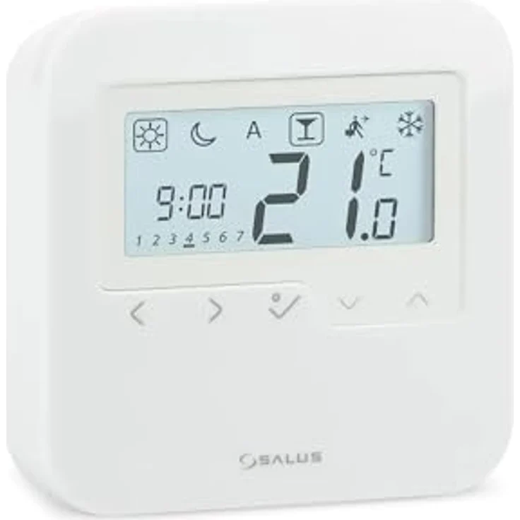 Salus HTRP230 Wöchentlich Raumthermostat, Elektronischer Temperaturregler 230V mit LCD-Display, Aufputz, Weiß, Frostschutzmodus und programmiertem Zeitplan – Bild 2