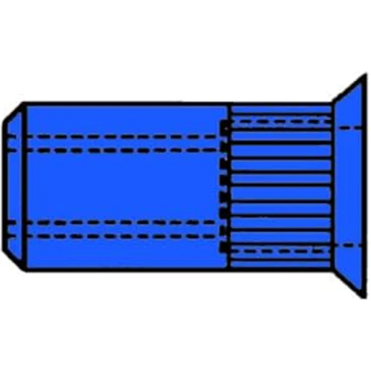 Gesipa Blindnietmutter M 10, Stahl-gerändelt mit Senkkopf, Klemmbereich 1,50 - 4,50 mm, Schaftdurchmesser 12 mm, hohe Verdrehsicherheit, belastbar bis 30.000 N